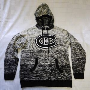 NHL Grey Knit Hooded Sweater, Montréal Canadians